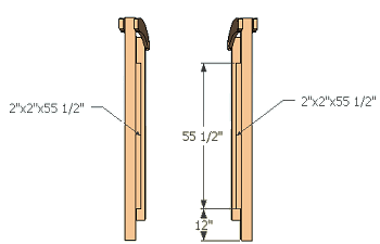 arbor plans side view 2"x2"x55 1/2" 