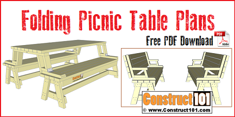 folding picnic table bench  plans